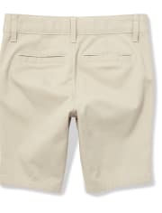 Shorts chinos elásticos de uniforme para niñas, paquete de 2