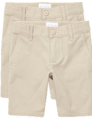 Girls Uniform Stretch Chino Shorts 2-Pack