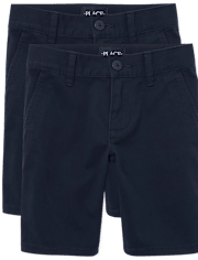 Girls Uniform Stretch Chino Shorts 2-Pack