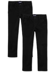 Lot de 2 pantalons chino skinny uniformes pour filles