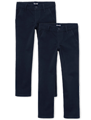 Lot de 2 pantalons chino skinny uniformes pour filles