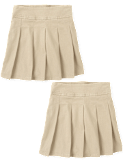 Girls Uniform Stretch Pleated Skort 2-Pack