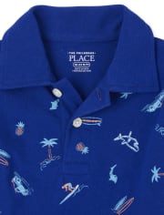 The Childrens Place Boys Toddler Print Jersey Polo