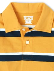 Polo de jersey a rayas de uniforme para bebés y niños pequeños