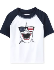 Baby And Toddler Boys Americana Shark Rashguard
