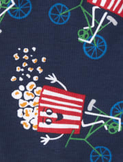 Baby And Toddler Boys Popcorn Snug Fit Cotton 4-Piece Pajamas