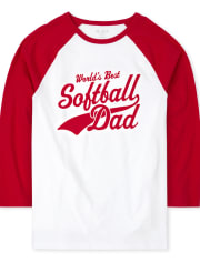 Mens Matching Family Softball Graphic Tee