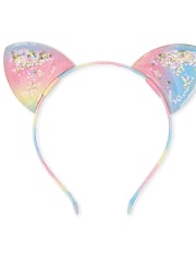 Girls Shakey Rainbow Cat Ears Headband
