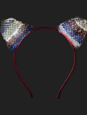 Girls Americana Flip Sequin Cat Ears Headband