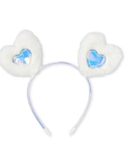 Toddler Girls Holographic Faux Fur Heart Headband