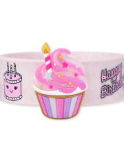 Girls Glitter Birthday Cupcake Slap Bracelet