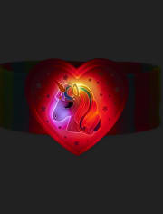 Girls Light Up Rainbow Unicorn Slap Bracelet