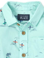 Baby And Toddler Boys Surfer Poplin Button Down Shirt