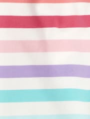 Girls Mix And Match Rainbow Striped Bike Shorts