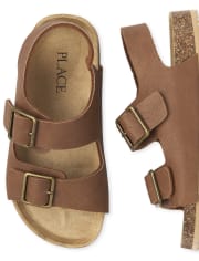 Boys Matching Faux Leather Sandals