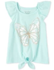 Haut à paillettes noué sur le devant pour bébés et petites filles