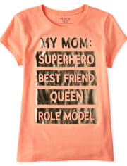 Girls Foil Mom Graphic Tee