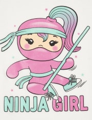 Girls Glitter Ninja Graphic Tee