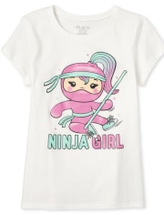 Girls Glitter Ninja Graphic Tee