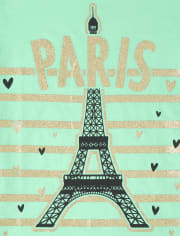 Girls Glitter Paris Graphic Tee