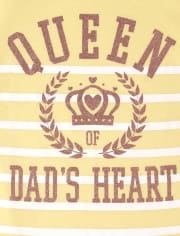 Girls Glitter Dad's Heart Graphic Tee