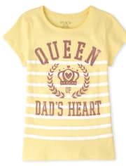 Girls Glitter Dad's Heart Graphic Tee