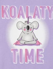 Girls Glitter Koala Graphic Tee