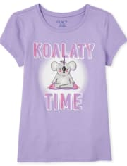 Baby And Toddler Girls Short Sleeve Koala Graphic Tee