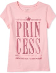 Girls Glitter Princess Graphic Tee