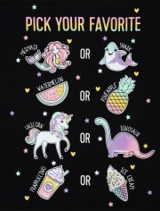 Girls Glitter Unicorn Graphic Tee