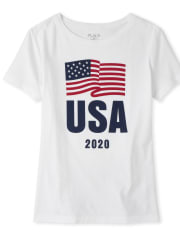 Womens Matching Family Americana Flag 2020 Graphic Tee