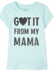 Camiseta con gráfico Glitter Mama para niñas
