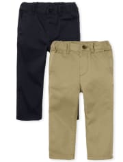 Toddler Boys Uniform Skinny Chino Pants 2-Pack