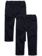 Lot de 2 pantalons chino skinny uniformes pour bébés et tout-petits garçons