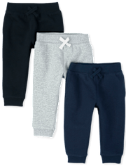 Ensemble de 3 pantalons de jogging en molleton actif pour bébés et tout-petits garçons