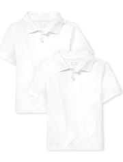 Toddler Boys Uniform Pique Polo 2-Pack