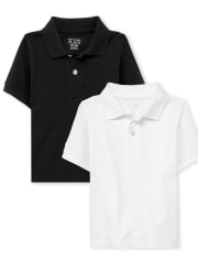 Baby And Toddler Boys Uniform Pique Polo 2-Pack