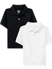 Lot de 2 polos uniformes en piqué pour bébés et tout-petits garçons