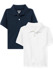 Lot de 2 polos uniformes en piqué pour bébés et tout-petits garçons