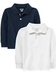 Lot de 2 polos uniformes en piqué pour bébés et tout-petits garçons