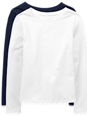 Lot de 2 t-shirts superposés de base pour filles
