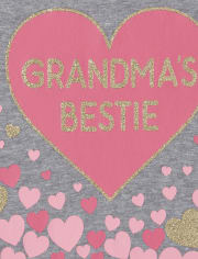 Baby And Toddler Girls Glitter Grandma Graphic Tee