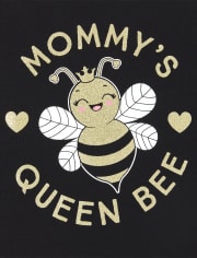 Baby And Toddler Girls Glitter Queen Bee Graphic Tee
