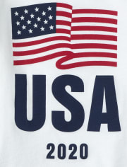 Baby And Toddler Girls Matching Family Americana Flag 2020 Graphic Tee