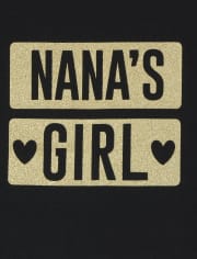 Camiseta estampada Nana's Girl con purpurina para bebés y niñas pequeñas
