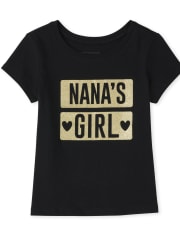 Baby And Toddler Girls Glitter Nana's Girl Graphic Tee