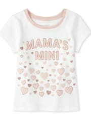 Baby And Toddler Girls Glitter Mama's Mini Graphic Tee