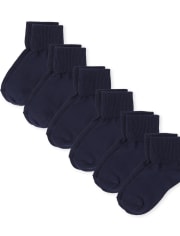 Paquete de 6 calcetines con puños vueltos para niñas