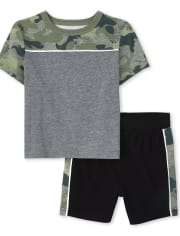 Baby And Toddler Boys Camo Dino Outfit Set