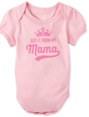 Baby Girls Glitter Mama Graphic Bodysuit
